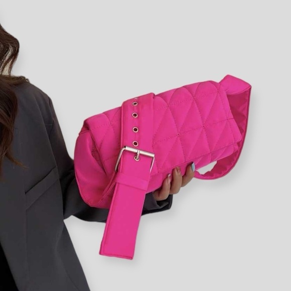 Pink Quilted Crossbody Puffer Shoulder Bag Handbag Nwt - Picture 5 of 8